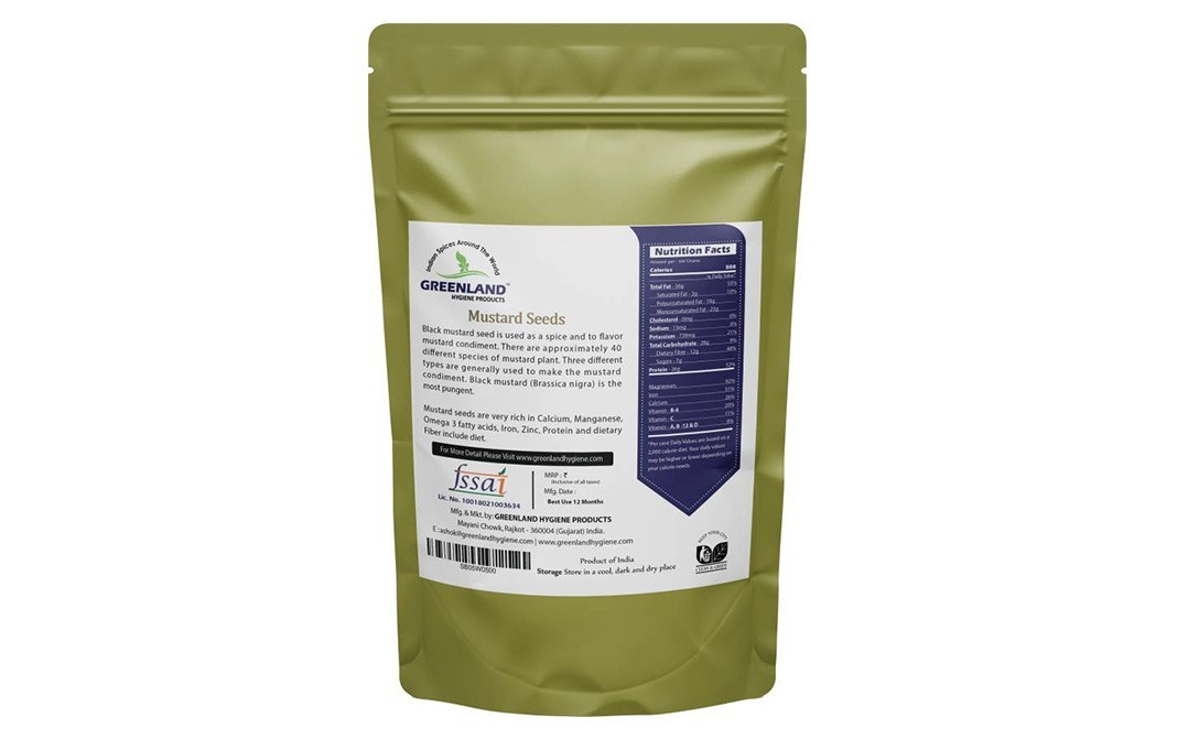 Greenland Black Whole Mustard Seeds   Pack  500 grams